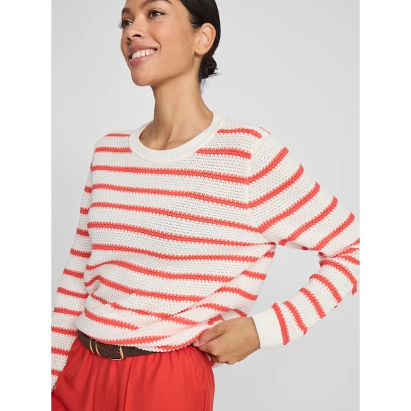 VILA JERSEY DE RAYAS NARANJA BLANCO