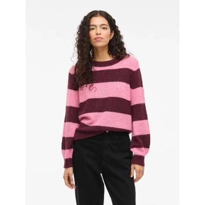 VILA JERSEY VIPOLANA RAYAS GRANATE ROSA