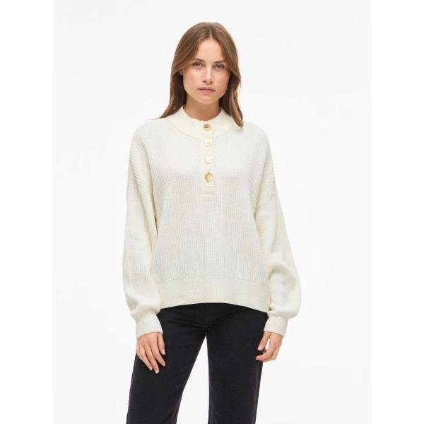 VILA JERSEY DE PUNTO VICHING BLANCO