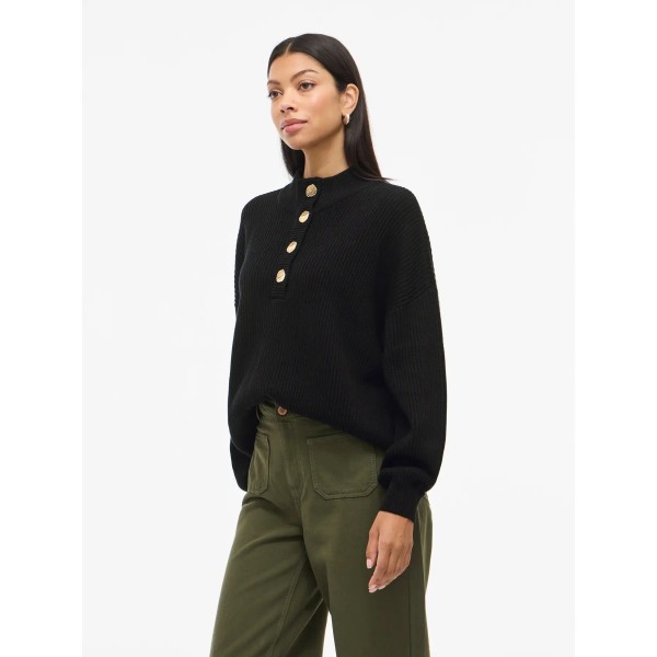 VILA JERSEY DE PUNTO VICHING NEGRO