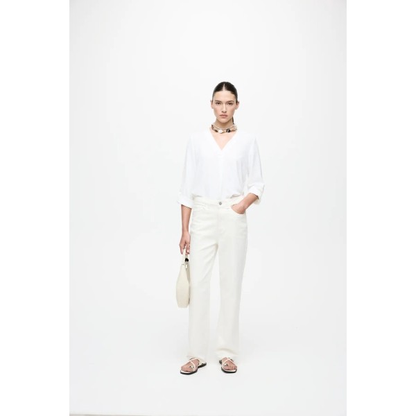 VILA PANTALÓN VAQUERO VIKELLY BLANCO