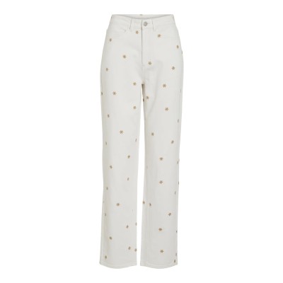 VILA PANTALÓN VAQUERO VIKELLY BLANCO FLORES