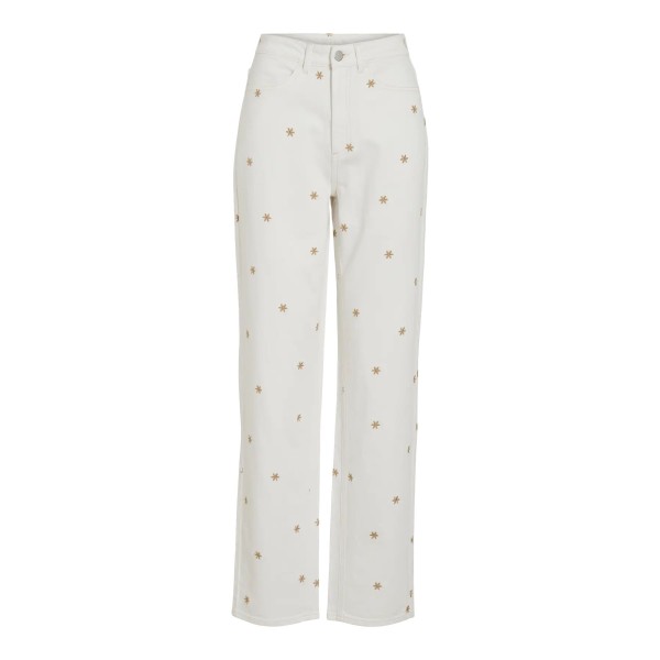 VILA PANTALÓN VAQUERO VIKELLY BLANCO FLORES