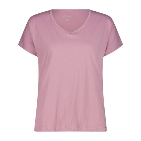 CMP CAMISETA MUJER CUELLO PICO ALGODÓN LILA