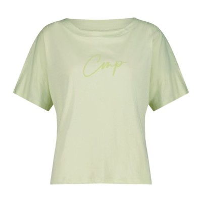 CMP CAMISETA DE ALGODÓN ORGÁNICO LOGO VERDE PASTEL