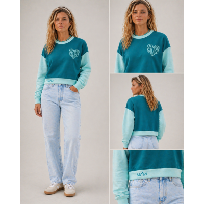 SANVI SUDADERA MUJER GERRA AZUL OCÉANO VIVO