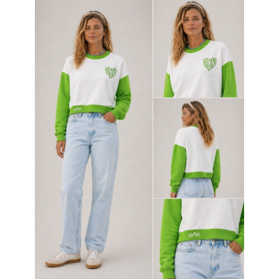 SANVI SUDADERA MUJER GERRA VERDE FONDO MARINO
