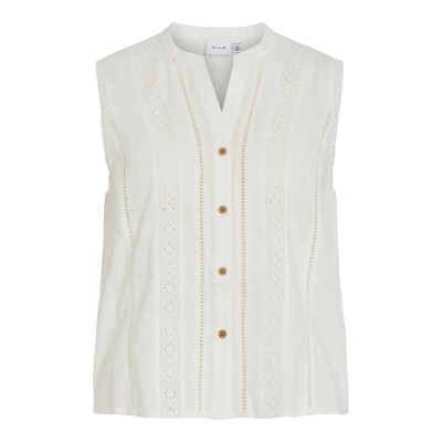 VILA BLUSA ENCAJE VIBECC BLANCO