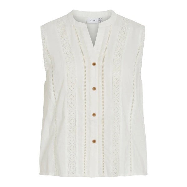 VILA BLUSA ENCAJE VIBECC BLANCO