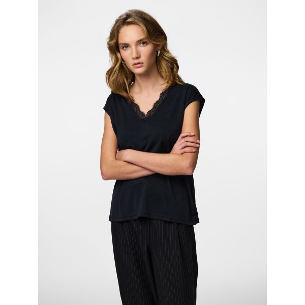PIECES CAMISETA CUELLO PICO PCKAMALA NEGRO