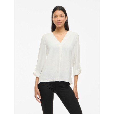 VILA BLUSA VIJOSA CUELLO PICO BLANCO