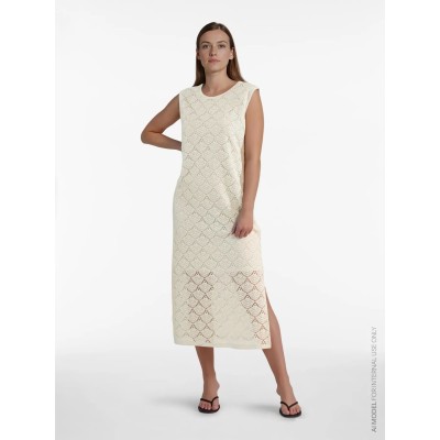 VILA VESTIDO MIDI VIBAMBENA CRUDO