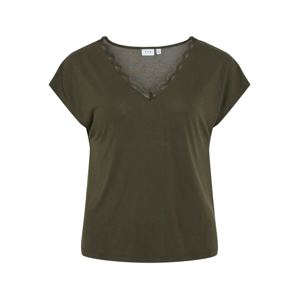 VILA CAMISETA CUELLO PICO VIMODALA VERDE