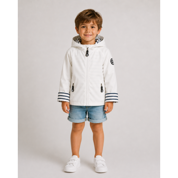 SANVI IMPERMEABLE NIÑO MERÓN BLANCO