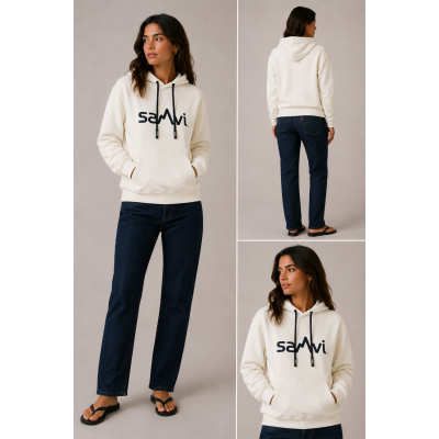 SANVI SUDADERA UNISEX. OYAMBRE BLANCO