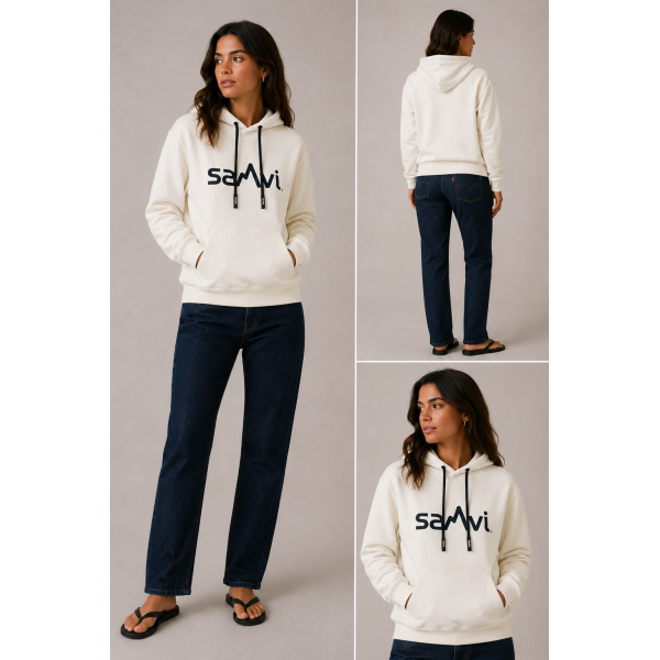 SANVI SUDADERA UNISEX. OYAMBRE BLANCO