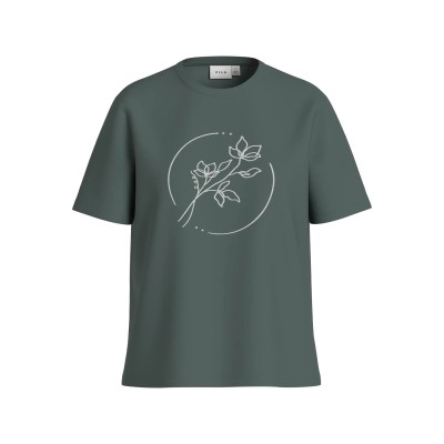 VILA CAMISETA VISYBIL FLORES VERDE