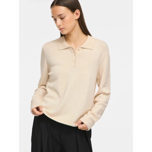 VILA JERSEY POLO VIRIL CRUDO