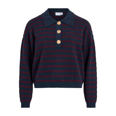 VILA JERSEY POLO VIMALFINE RAYAS