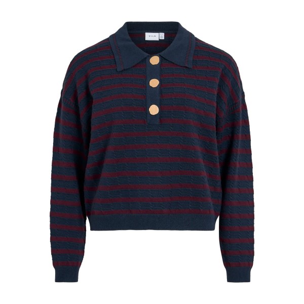 VILA JERSEY POLO VIMALFINE RAYAS