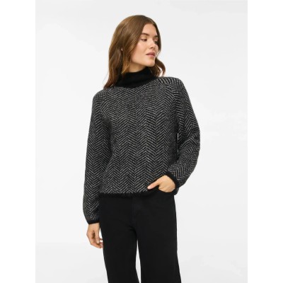 VILA JERSEY CUELLO VILORY NEGRO