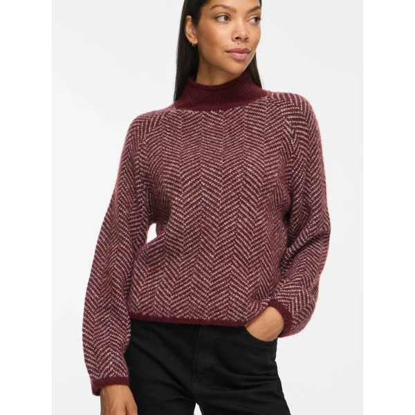 VILA JERSEY CUELLO VILORY GRANATE