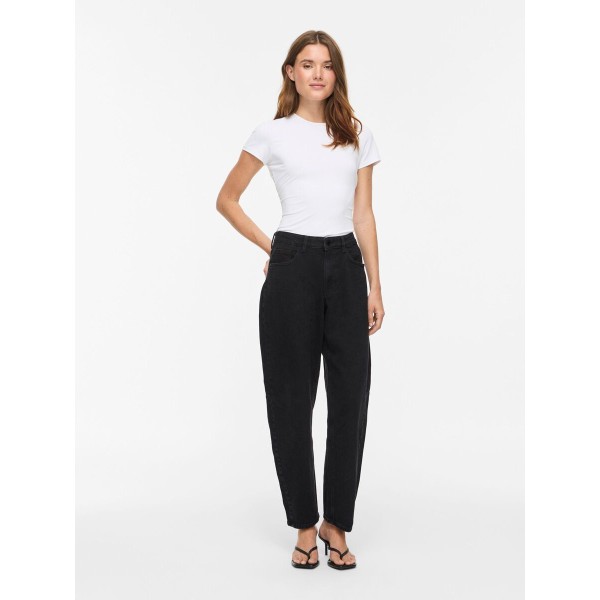 VILA JEANS VIBRADY CORTE BARREL NEGRO