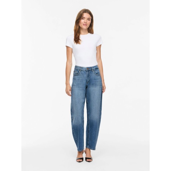 VILA JEANS VIBRADY CORTE BARREL AZUL DENIM